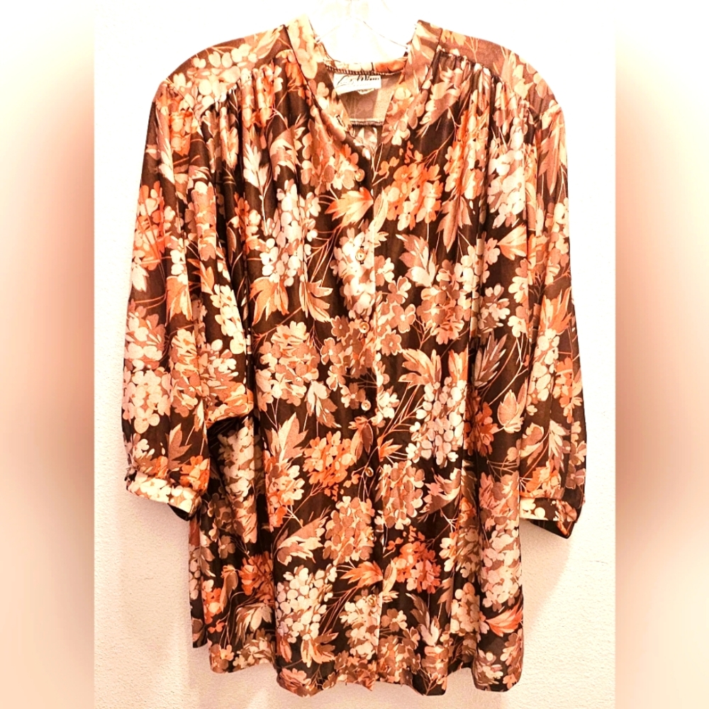 Vintage Teddi  Lady Winn of California Floral Blouse
